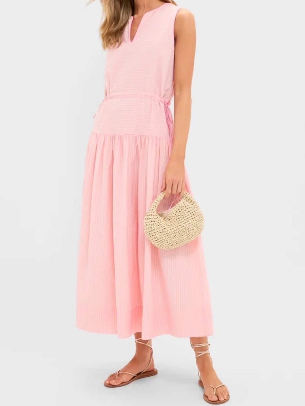 Tuckernuck Pink Peach Charlotte Striped Maxi Dress